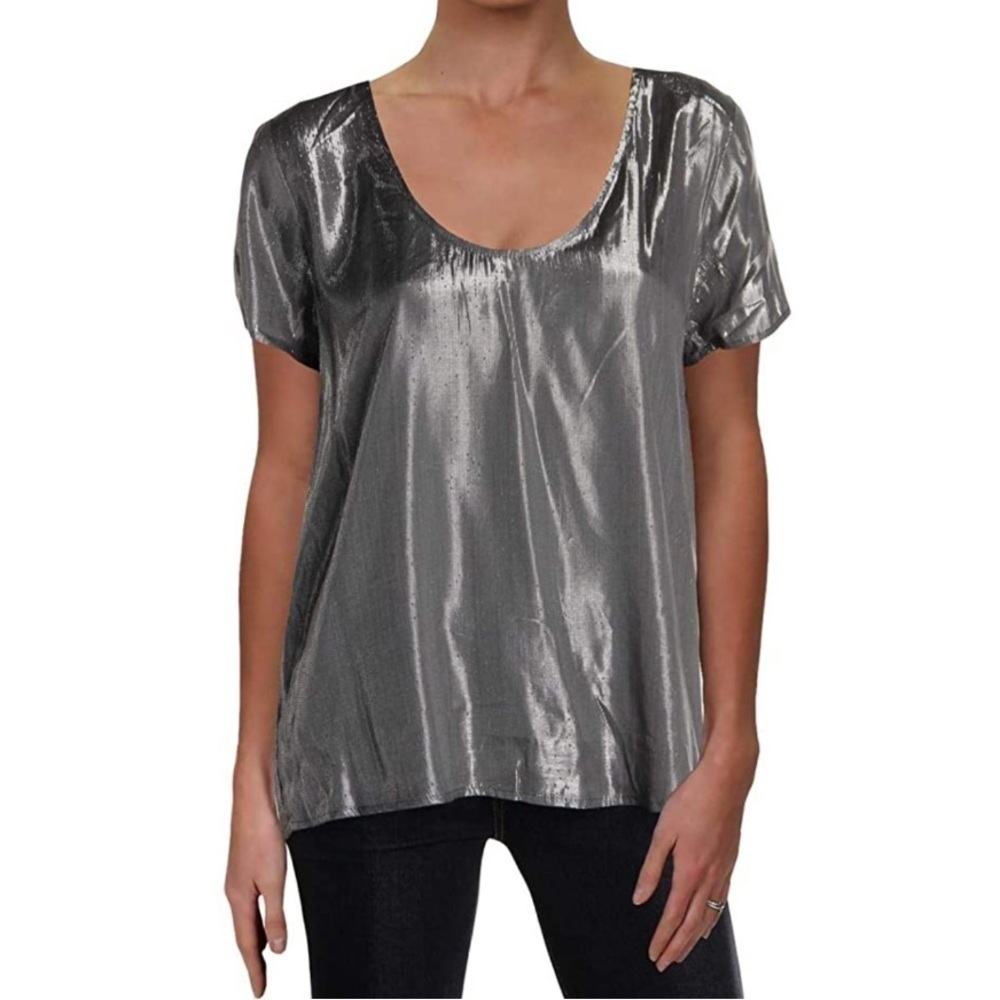 Velvet by Graham & Spencer Metallic Top Size S